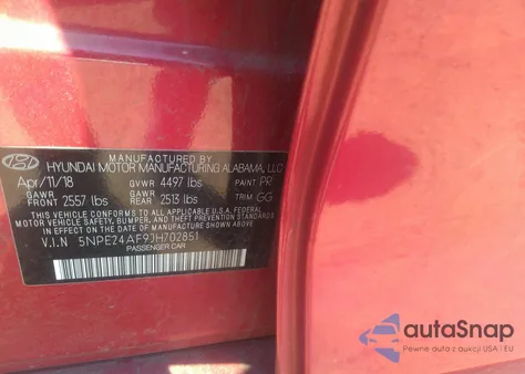 2018 Hyundai Sonata Se from USA, damaged, VIN 5NPE24AF9JH702851